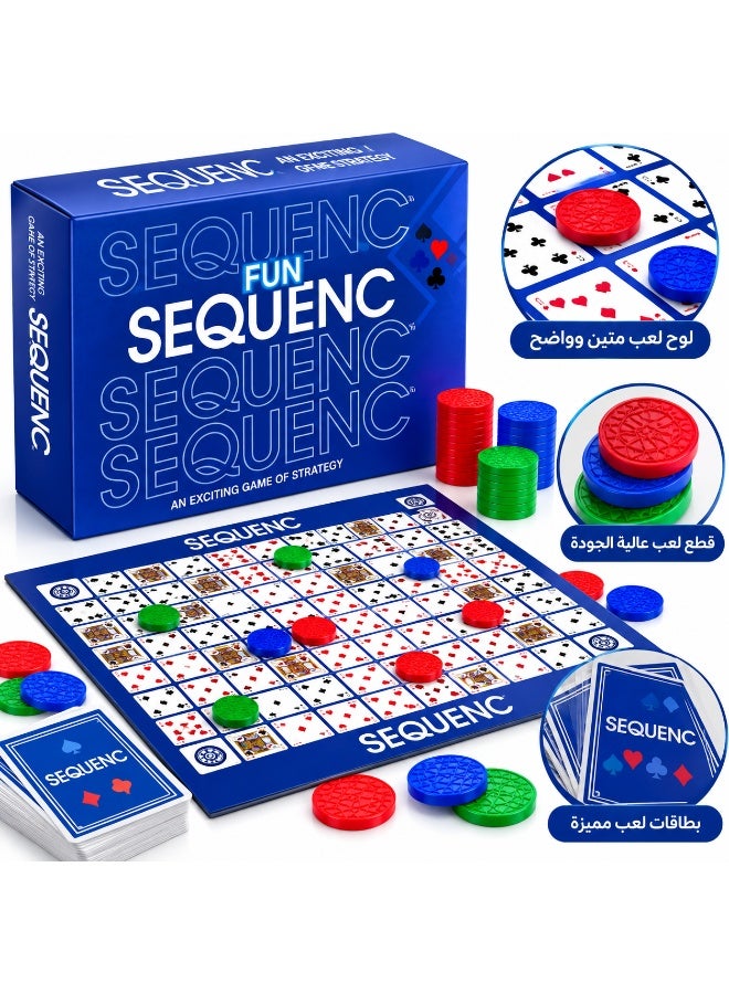 SEQUENCE Board Game & Strategy Card Game – Sequence Matching, Planning & Challenge Game – Family & Group Game for Kids, Adults & Friends - Image 1