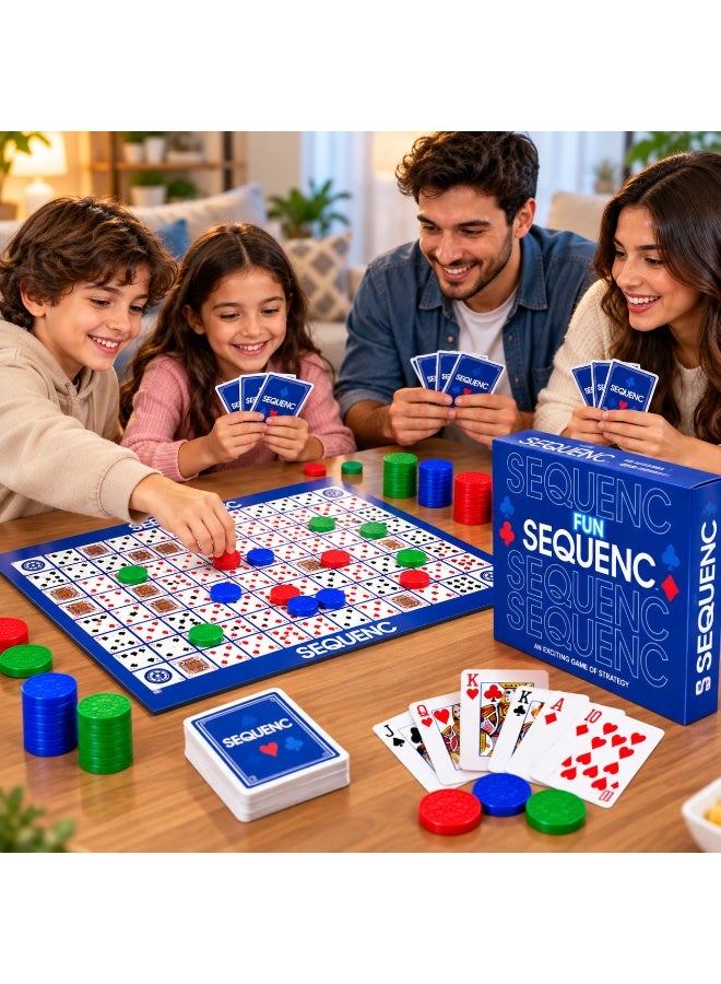 SEQUENCE Board Game & Strategy Card Game – Sequence Matching, Planning & Challenge Game – Family & Group Game for Kids, Adults & Friends - Image 4