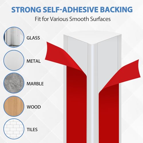 EYAYEN Flexible Quarter Round Molding Peel and Stick Rubber Quarter Round Trim Molding Self Adhesive Wall Corner Trim Molding for Wall Edge Corner Countertop, White, 1/2” W x 1/2” H x 39” L - Image 5