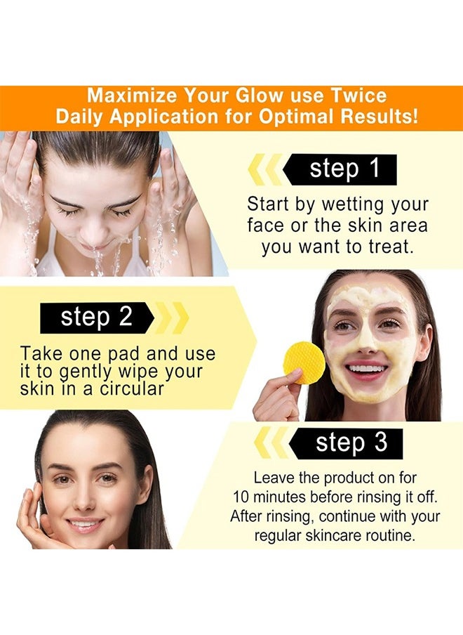 EELHOE - Kojic acid & Turmeric Cleansing Pads, Turmeric Exfoliating Face Scrub Pads, Turmeric Cleansing Pads Helps Balance Skin Oil And Water 30 Pads - Image 1