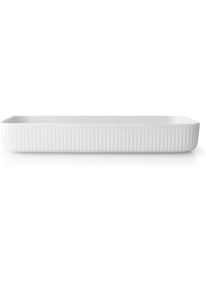 Eva Solo Serving Dish Nova - Elegant Porcelain Platter with Ribbed Finish - Matte Glaze, Durable & Dishwasher Safe - Perfect for Snacks, Starters & Sides (24x12 CM) - Image 5