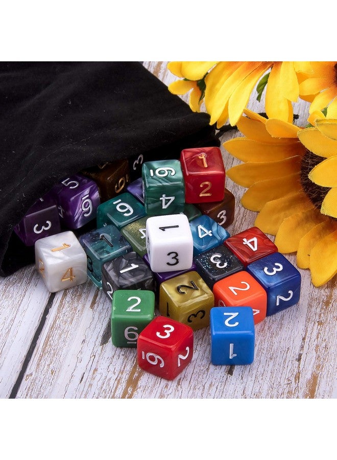 AUSTOR 35 Pieces Dices 6 Sided Polyhedral Dice Set Mixed Color 6 Sides Dice Assortment With A Black Velvet Storage Bag For Dnd Rpg Mtg Table Games - Image 3