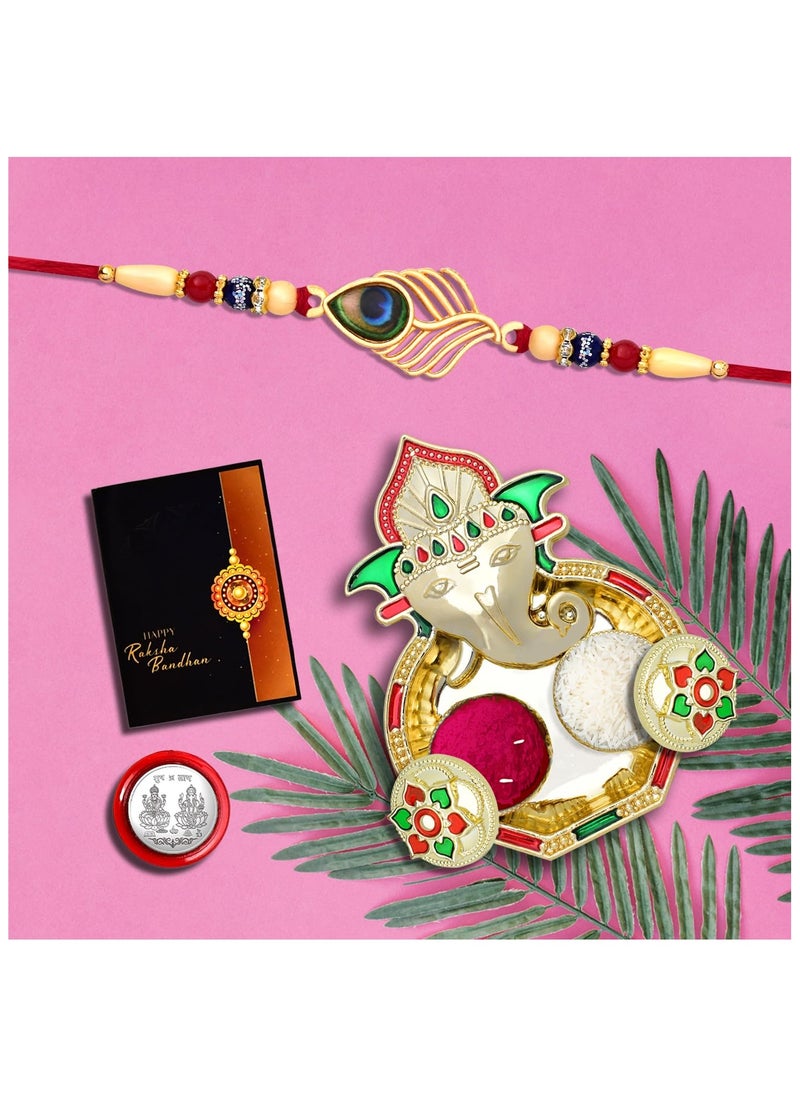 Oblivion - Oblivion Rakhi for Brother Set of 1 with Dish, Silver Coin and Greeting Card, Rakhi for Brother and Bhabhi, Rakhi with Gift for Brother, Rakhi for Kids, Rakhi Set, Rakhi Combo - Image 1