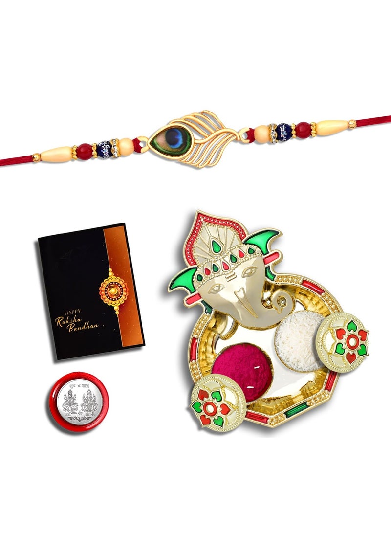 Oblivion - Oblivion Rakhi for Brother Set of 1 with Dish, Silver Coin and Greeting Card, Rakhi for Brother and Bhabhi, Rakhi with Gift for Brother, Rakhi for Kids, Rakhi Set, Rakhi Combo - Image 1