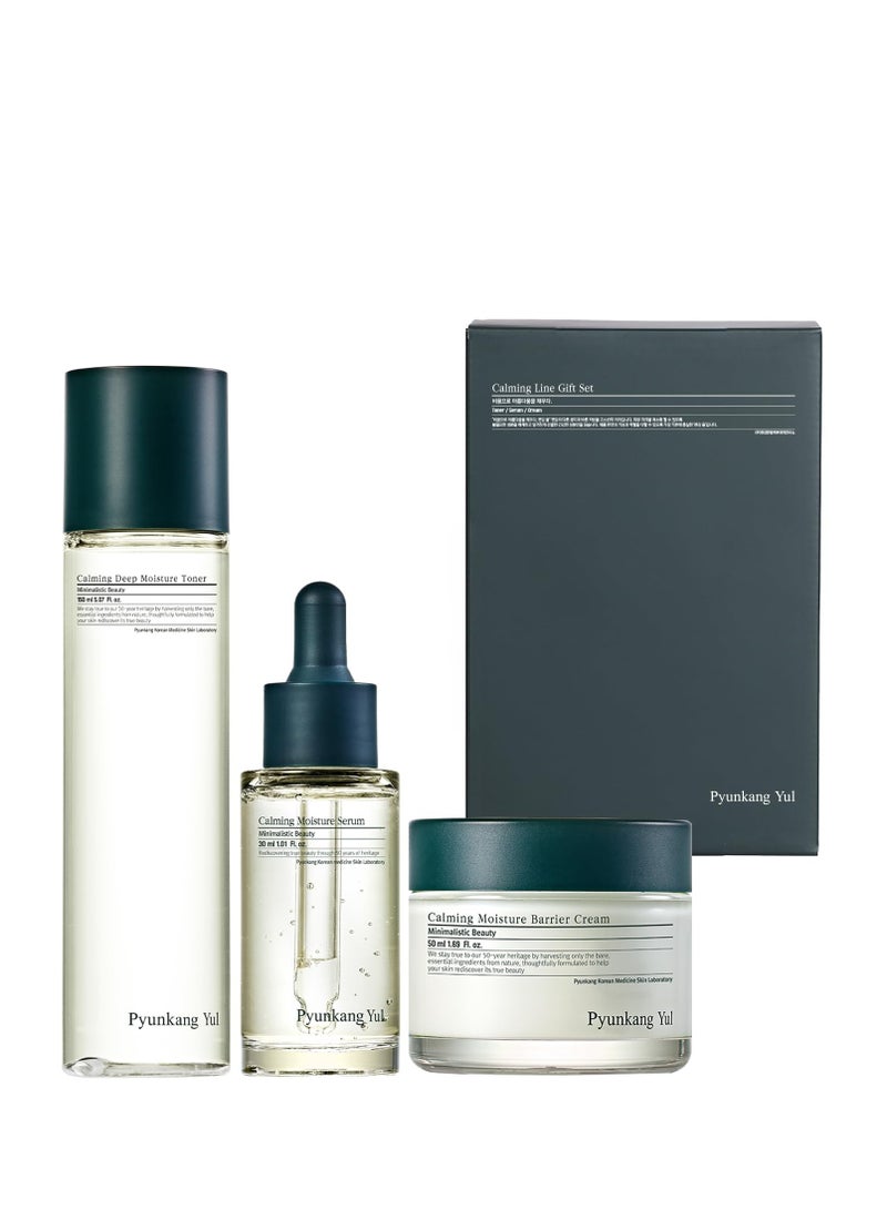 Pyunkang Yul Pyunkang Yul Calming Line Gift Box Set-Korean Facial Skin Care Essential for Daily Moisturizing with Toner, Serum, Cream, Safe on Acne Prone & Sensitive Skin, Vegan & Cruelty Free - Image 1