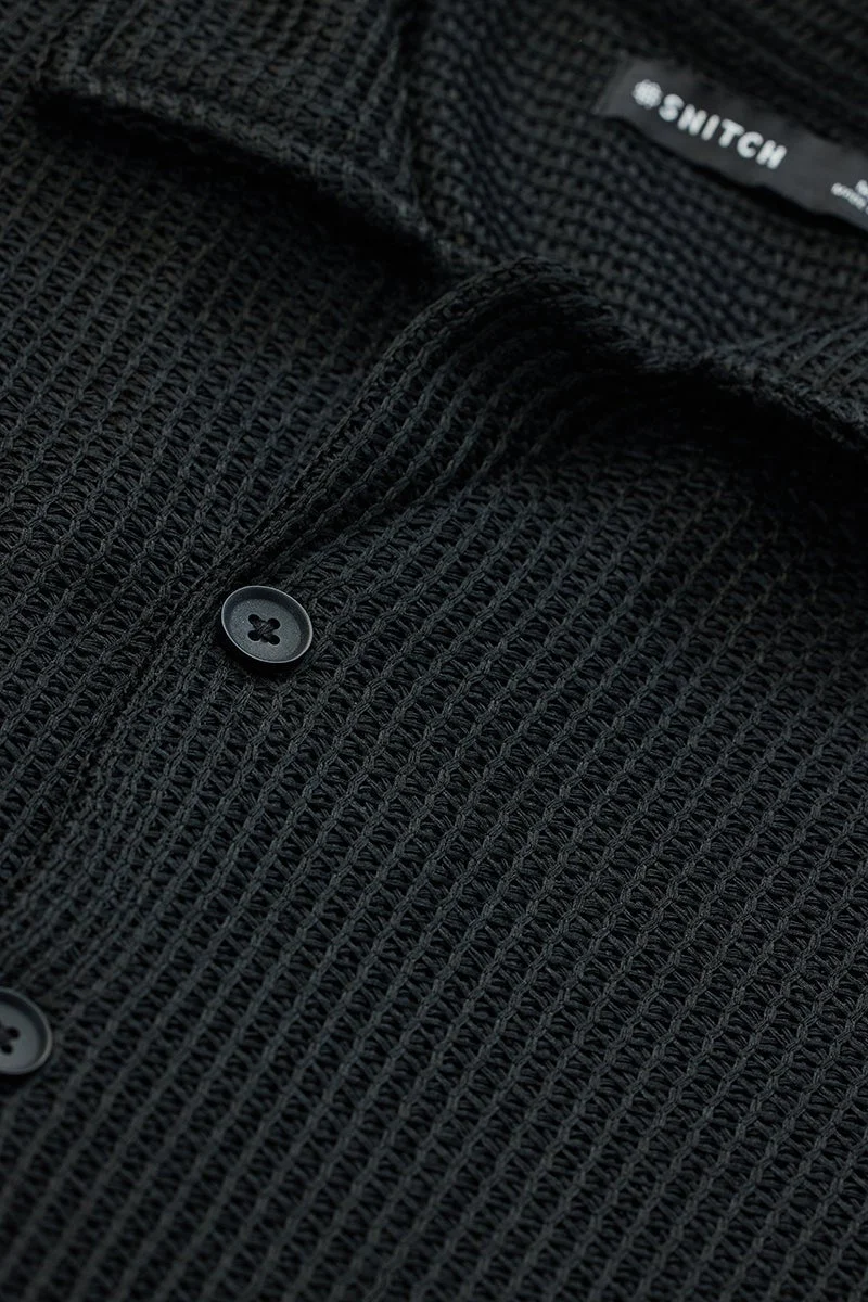 SNITCH Black Box Fit Crochet Shirt