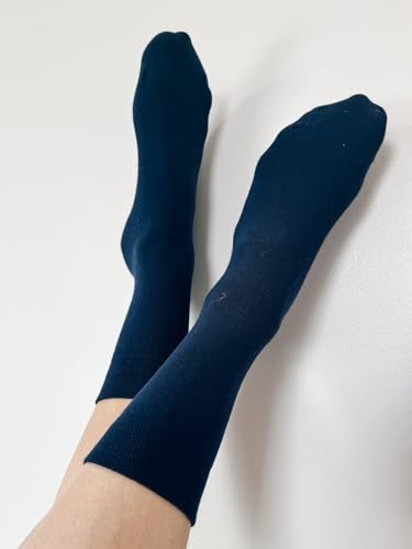COTTON DAY Women's Soft Combed Cotton Dress Socks Seamless Toe (Navy Blue 6-9) - Image 5