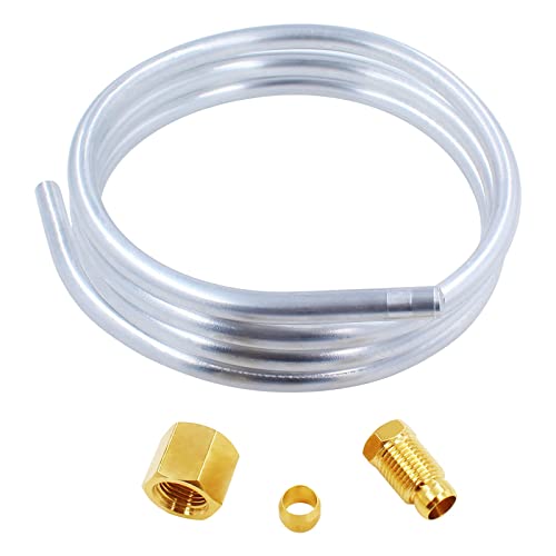 Meter Star 1/4" Aluminum Tubing Kit with Compression Olive Fittings M10x1 Female and Male Length 39.5 Inch for Gas Water Heater,Furnace Heater and Valve Pilot Burner Tube Pipe Assembly Parts - Image 1