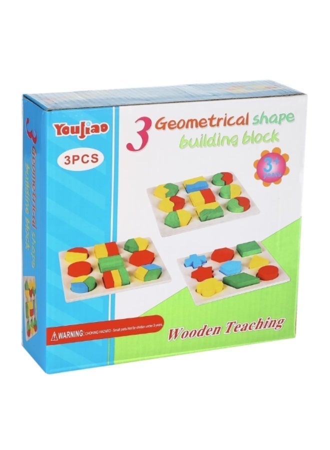 YouJia Set of Wooden Board Puzzle for Kids –Multicolour Shape wooden puzzle - Image 3