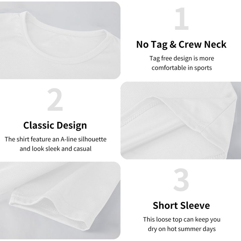 Phedrew 5 Pack Mens Active T-Shirts Crew Neck Athletic Short Sleeve Tops Moisture Wicking Running Tee Tops - Image 3