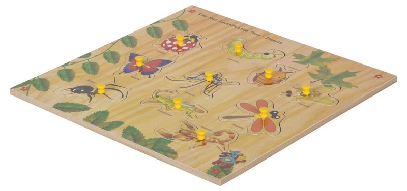 Skillofun - SFS-44J Wooden Kingsize Identification Tray Insects with Knobs for Kid, Multi Color - Image 3