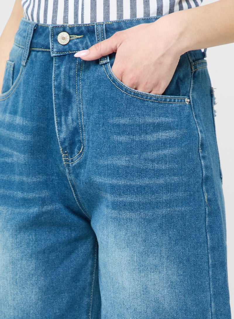 Ginger High Waist Denim Bermuda Shorts  - Image 4