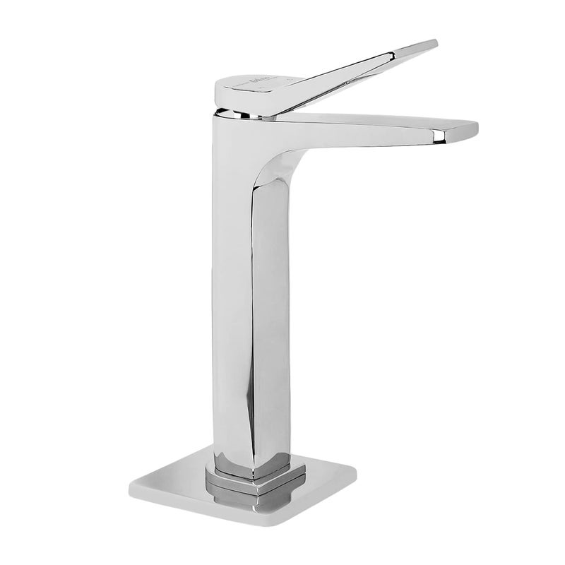 Hindware Italian Collection F410012CP Edge Single Lever Hot and Cold Basin Mixer - Tall, Brass with Chrome Finish - Image 1