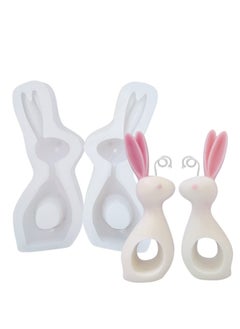 2Pcs Silicone Mold 3D Couple Rabbit Candle Molds for Making, Bunny Mold, DIY Plaster Soap Craft Making Tool