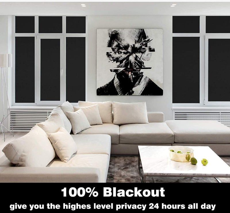 Sun Bird Blackout Window Film Totally Privacy 99.9% Light Blocking Window Heat Control Anti-UV Static Cling Window Film for Privacy Night Working Baby Room and Day Sleeping (20 X 200 Inches) - Image 3