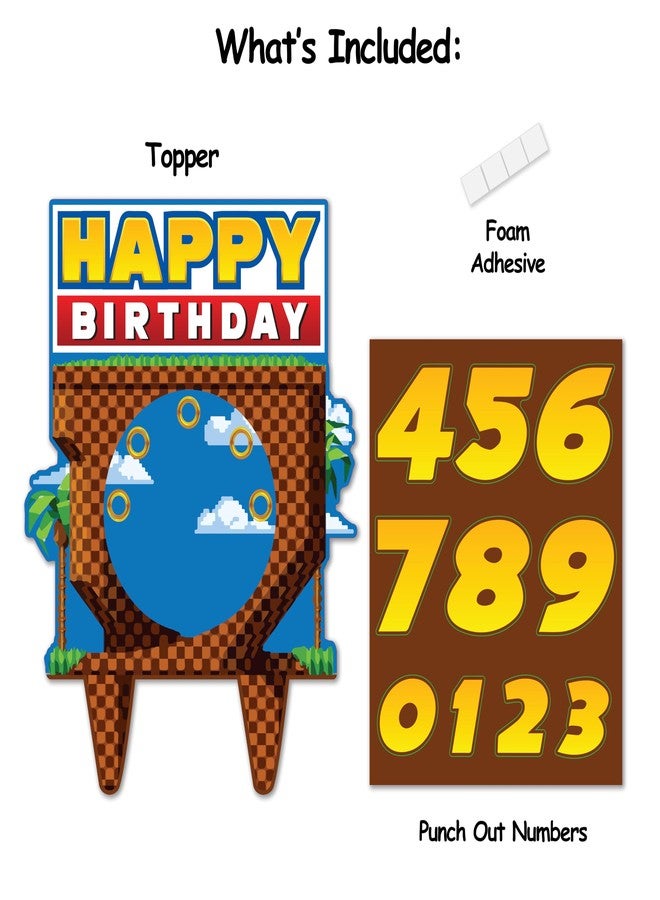 Think Green Fun زينة كعكة عيد ميلاد سونيك قابلة للتخصيص لمحبي الألعاب - Image 3