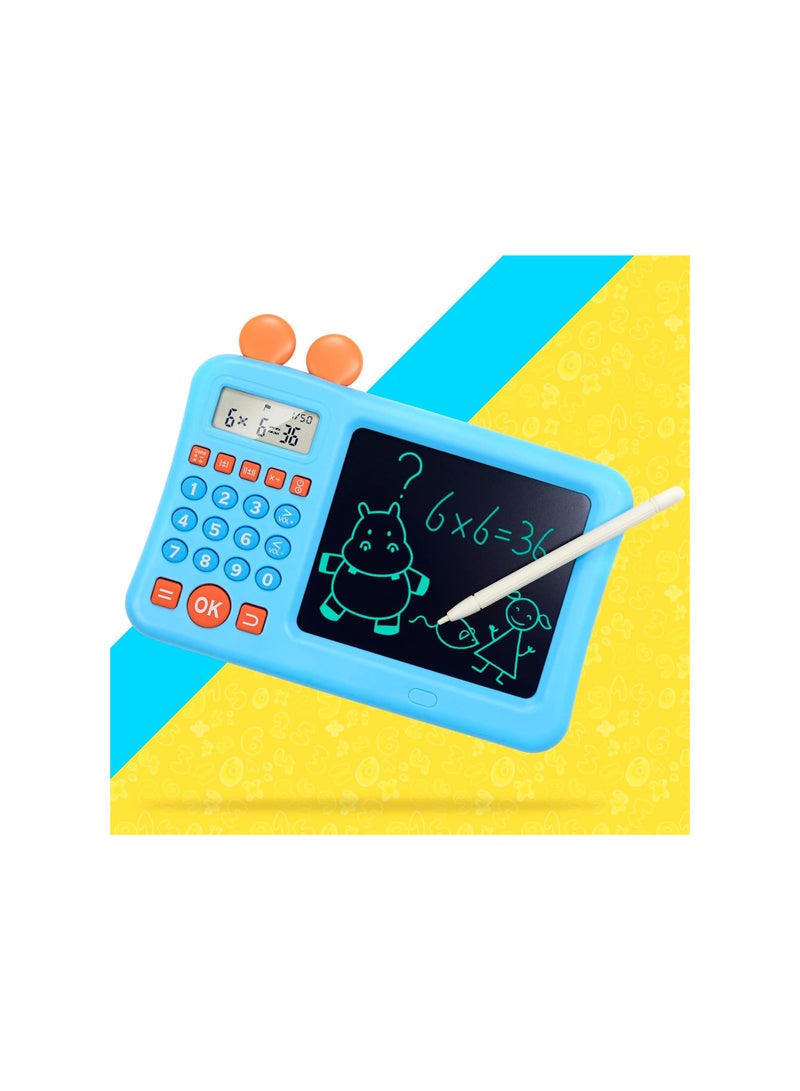 Math Learning Electronic Toy with Sketch Pad for Kids Ages 6-13 - Fun Calculator for Addition, Subtraction, Multiplication, Division, Number Comparison  Logic Skills - Perfect Gift in Blue. - Image 1