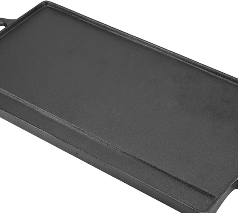 CAST IRON GRIDDLE PAN RIDGED AND FLAT DOUBLE SIDED BAKING COOKING TRAY BAKEWARE - Image 2