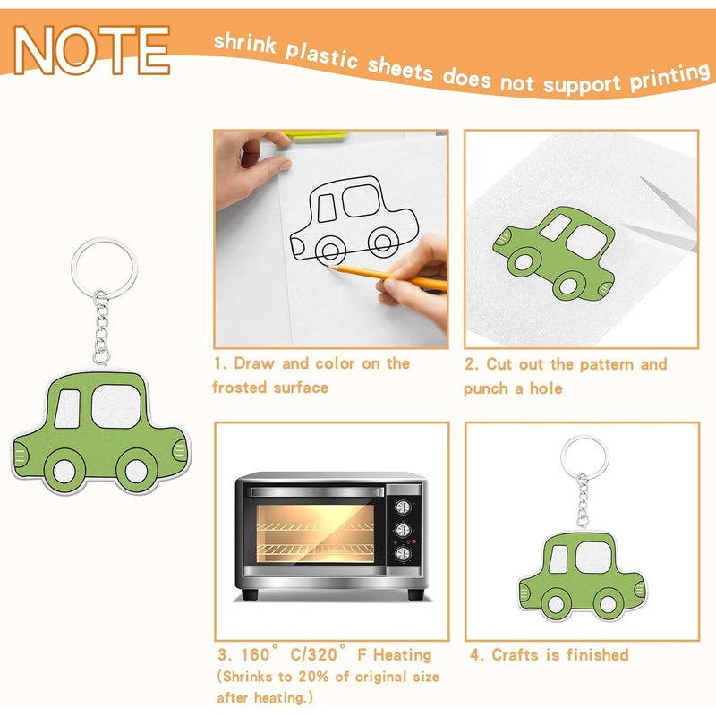 30pcs Shrink Plastic Sheets for Crafts Keychain Making Shrink Art Paper - Image 5