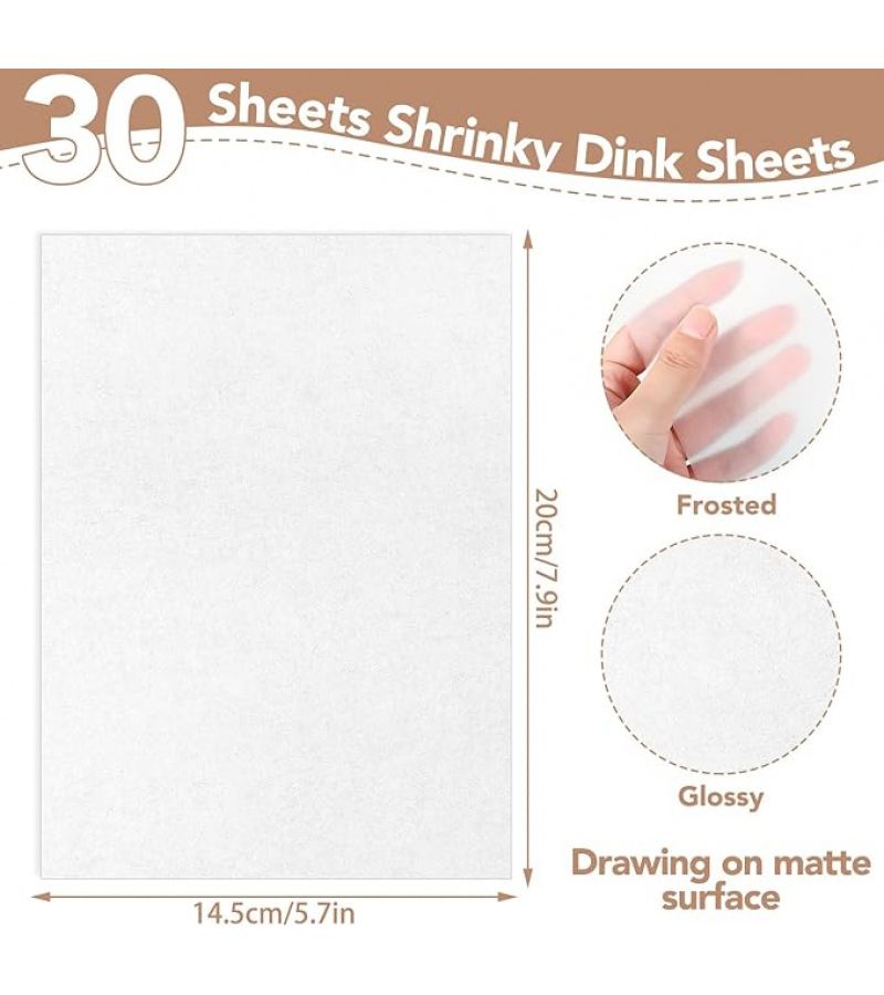 30pcs Shrink Plastic Sheets for Crafts Keychain Making Shrink Art Paper - Image 2