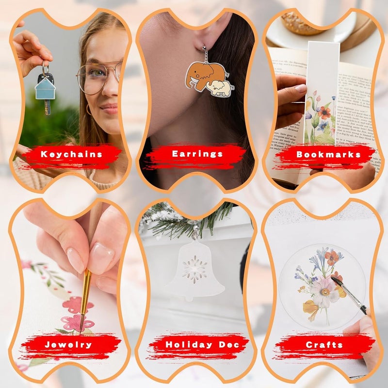 30pcs Shrink Plastic Sheets for Crafts Keychain Making Shrink Art Paper - Image 4