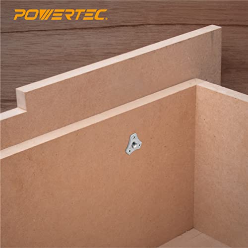 POWERTEC 5/16-18 T Nuts, 8 Pcs | Screw-On Tee Nuts for Bolts and Stem Caster Wheels – Threaded Inserts for Wood Working, Rock Climbing Holds and Furniture | 1/2" Length (QTN1108) - Image 4