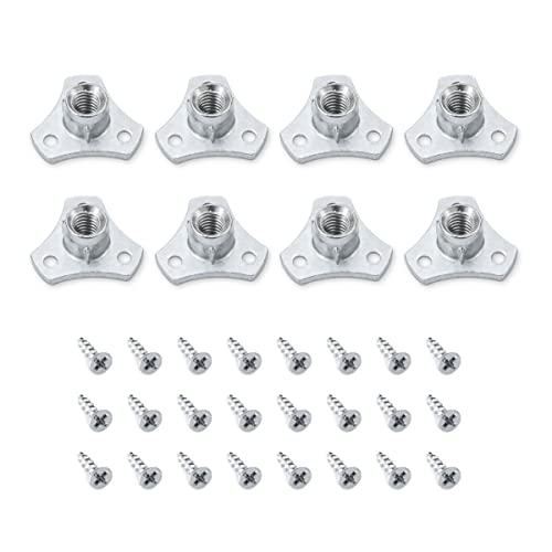 POWERTEC 5/16-18 T Nuts, 8 Pcs | Screw-On Tee Nuts for Bolts and Stem Caster Wheels – Threaded Inserts for Wood Working, Rock Climbing Holds and Furniture | 1/2" Length (QTN1108) - Image 1