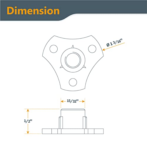 POWERTEC 5/16-18 T Nuts, 8 Pcs | Screw-On Tee Nuts for Bolts and Stem Caster Wheels – Threaded Inserts for Wood Working, Rock Climbing Holds and Furniture | 1/2" Length (QTN1108) - Image 3