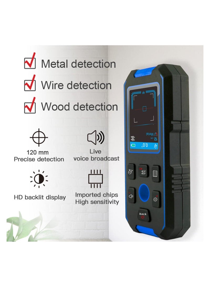 Generic Stud Finder for Walls Rechargeable Stud Scanner Wall Metal Detector for Wood Magnetic Metal AC Wire Support Voice Broadcast HD LCD Screen  - Image 3