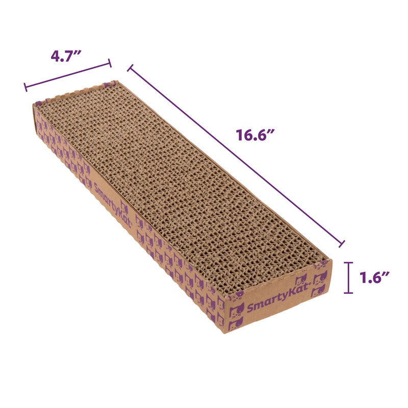 SmartyKat Super Scratcher Corrugated Cat Scratcher and Scratch Pad for Cats, Catnip Infused with Catnip, Scratchers for Indoor Cats and Kittens, Cardboard Scratching Post - Image 3