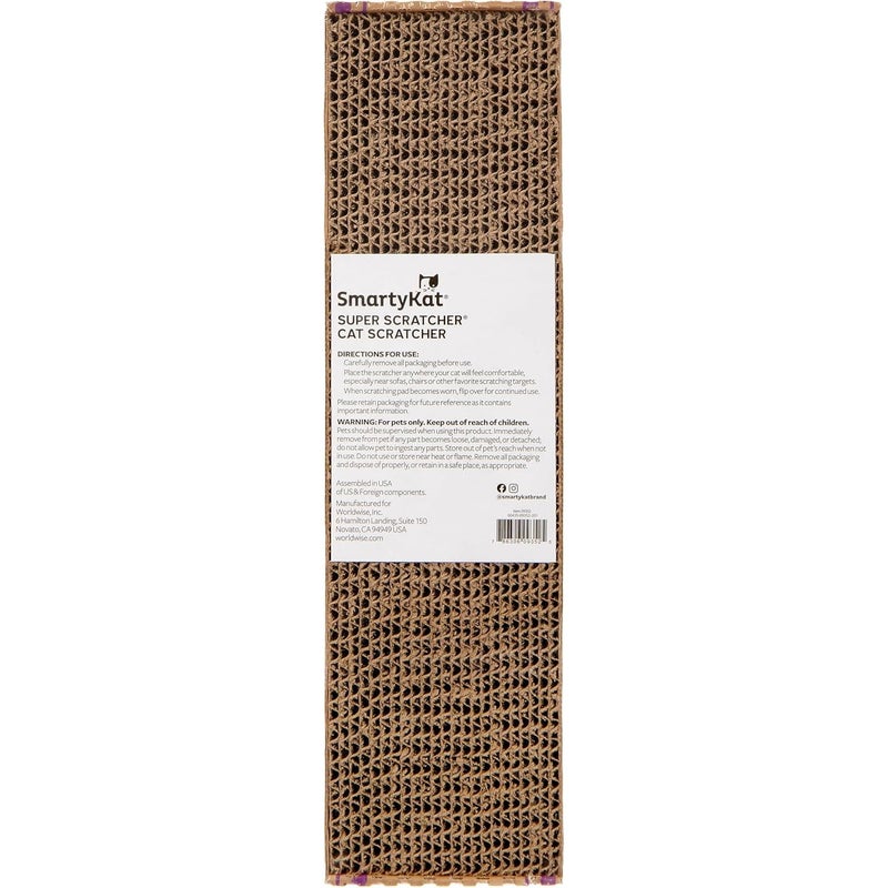 SmartyKat Super Scratcher Corrugated Cat Scratcher and Scratch Pad for Cats, Catnip Infused with Catnip, Scratchers for Indoor Cats and Kittens, Cardboard Scratching Post - Image 4