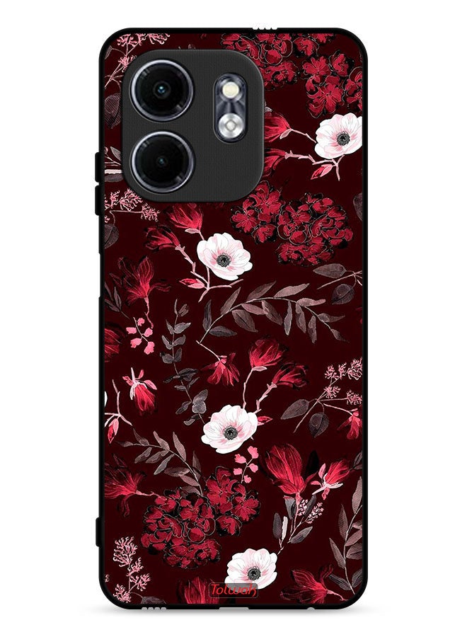 Tolwak Infinix Smart 9 4G Protective Case Cover Small Flowers And Tropical Leaves  - Image 1