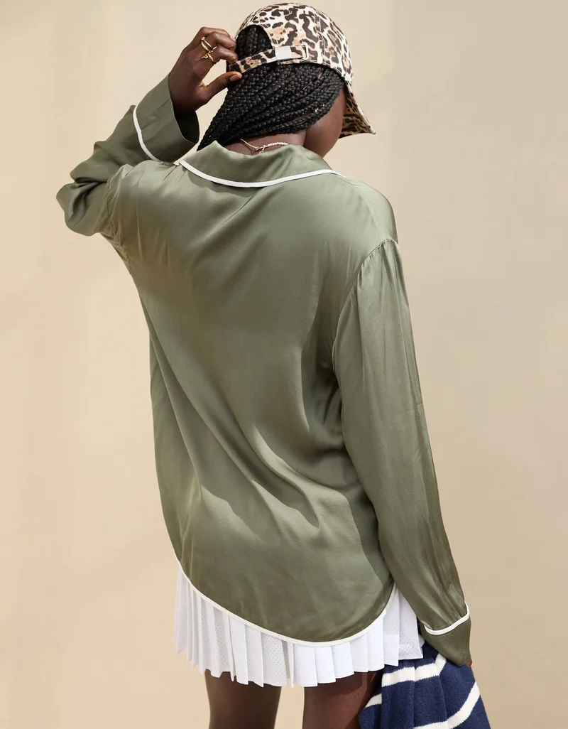 Aerie Aerie Off-Duty Satin Shirt