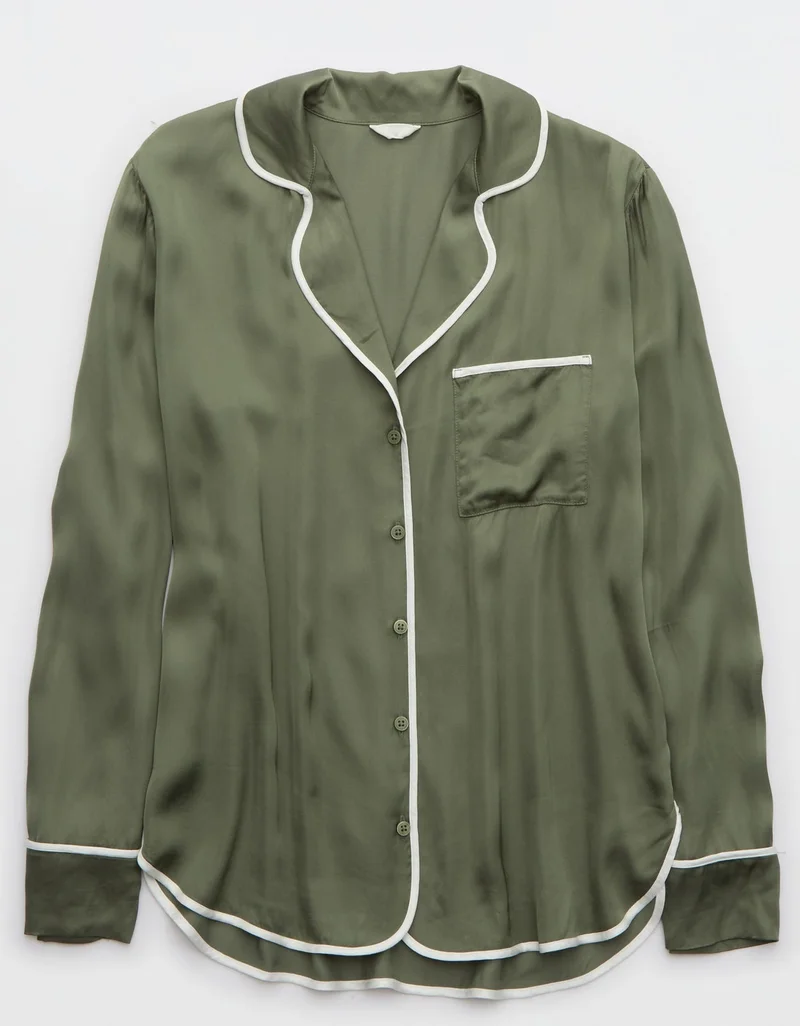 Aerie  Aerie Off-Duty Satin Shirt for Women | Best Price UAE