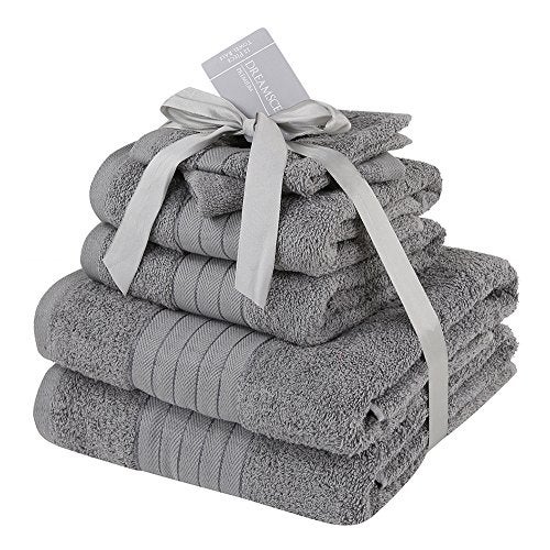 Brentfords Bath Bale Towel Set Cotton Grey 6 Piece