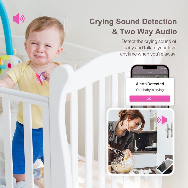 iBaby Smart Baby Breathing Monitor - with Camera and Audio, Tracking Baby's Breathing, Sleeping, Movement. i2 Wi-Fi Video Baby Monitor, Contactless, Work with Smartphone. - Image 5