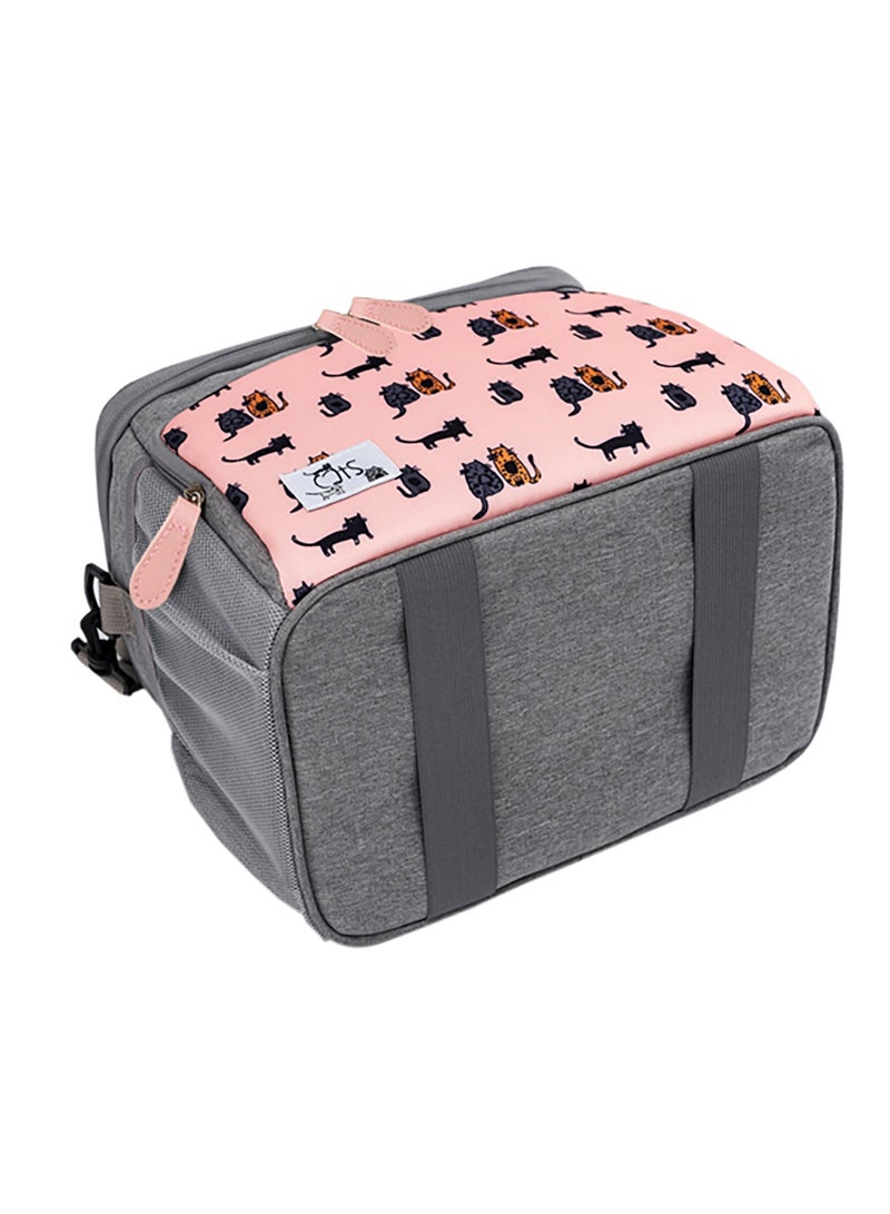 بيج ديزاين حقيبة معزولة بتصميم قطط من Biggdesign حرارية، صندوق غداء مبرد، حقائب غداء معزولة مقاومة للماء والتسرب للرجال والنساء، حقائب تبريد للنزهات، صناديق غداء للكبار، سعة 10 لتر، لون وردي. - Image 2