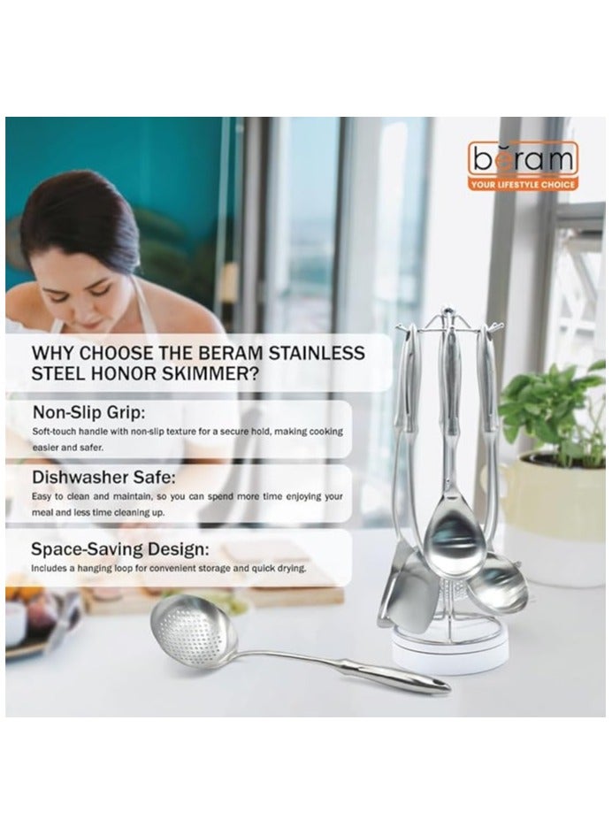 BERAM Honor Skimmer Strainer 304 Stainless Steel Elegant Design Cooking Utensils Kitchen Tool for Straining and Draining - Image 2