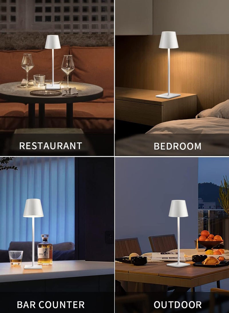 LED Rechargeable High-Foot Table Lamp Atmosphere Lamp Night Light, Infinite 3-Tone Lighting, Type-C Interface