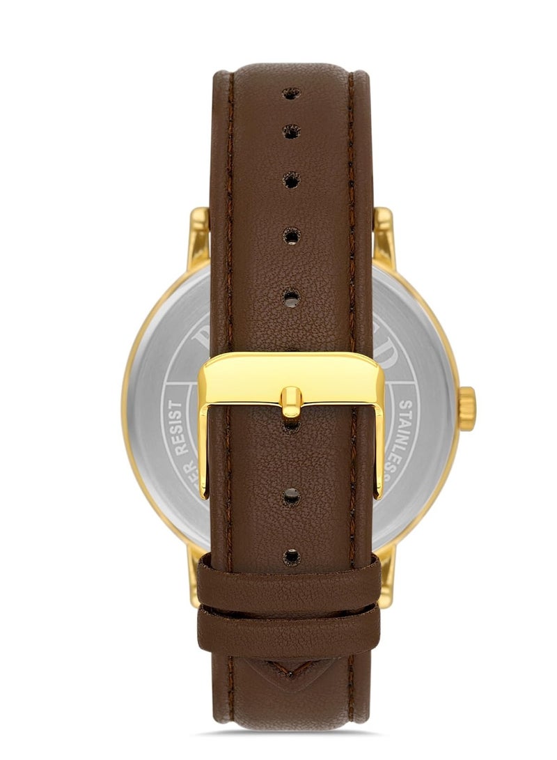 Omax Men's Brown Luxury Wrist Watch, Watches for Men, Stainless Watches, Leather Band, White Dial, Waterproof Watch, 1 Year Warranty - Image 3