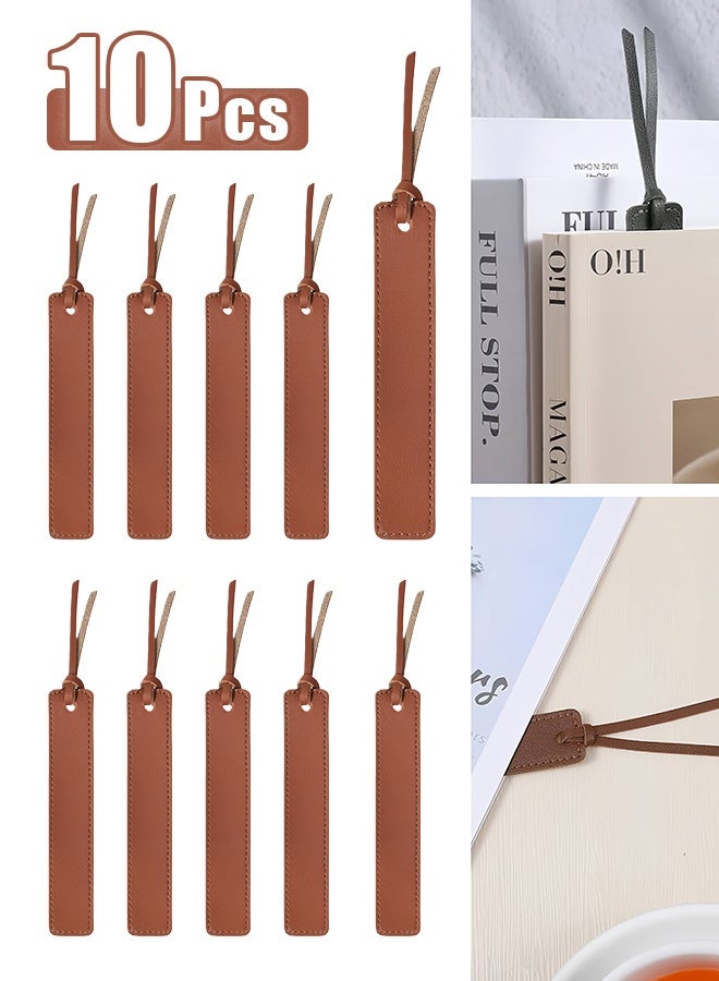 ١٠ قطع من فواصل الكتب الجلدية المصنوعة يدوياً من الجلد الطبيعي، فواصل كتب شخصية لمحبي القراءة والكتاب والقراء والكتّاب - Image 1