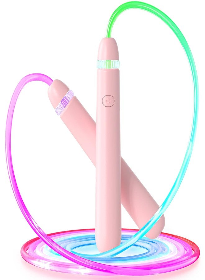 ACHDOFITS Light Up Jump Rope for Kids and Adult, Adjustable LED Skipping Rope for Boys and Girls, Colorful Jumping Rope for Fitness and Workout Pink - Image 1