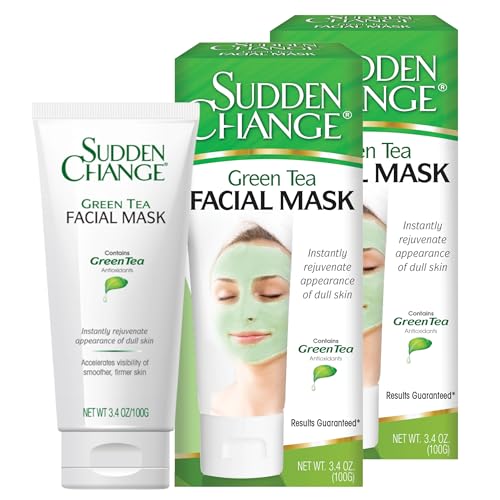 Sudden Change Green Tea Facial Mask – Diminish Wrinkles, Puffiness & More - Improve Texture, Purify Pores & Remove Excess Oil – Made with Antioxidants - Cooling Sensation for Relaxation (3.4 oz) - Image 1