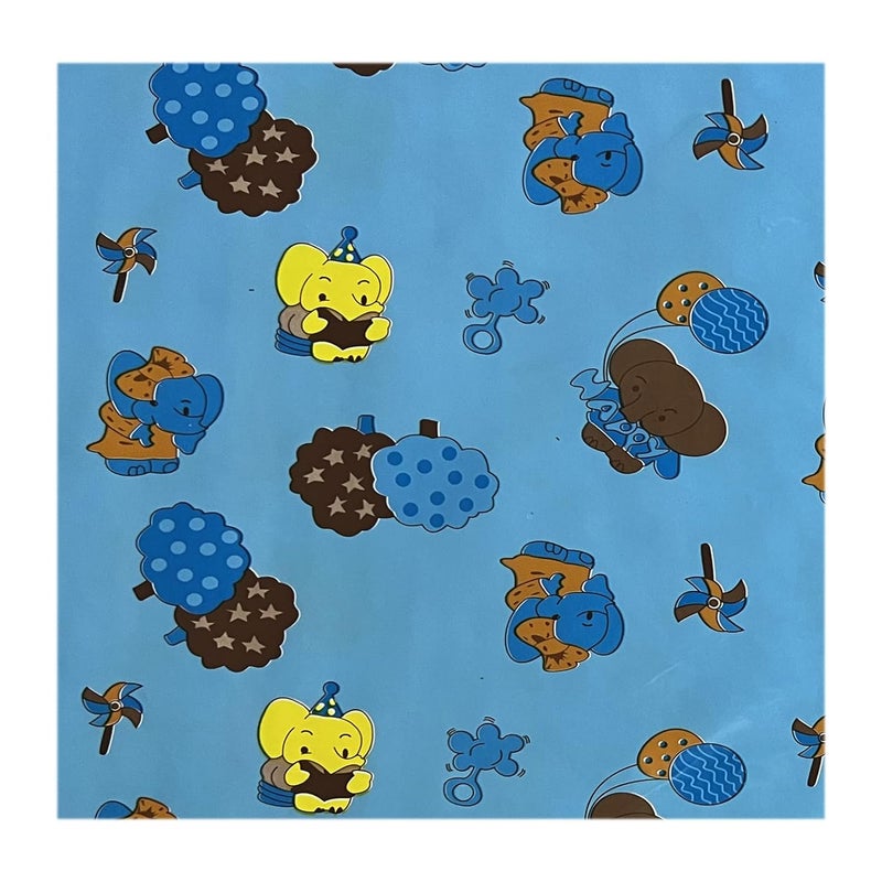 EcoSoft Plastic Sheet|PVC Sheet for Kids|Bed Wetting Protector|90 x 135 cm|3 x 4.5 Feet (Blue Elephant) - Image 4