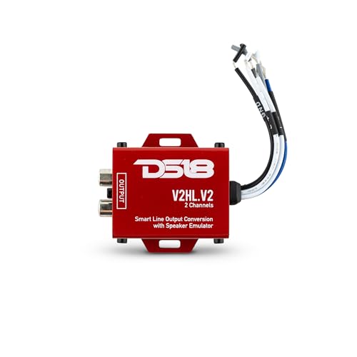 DS18 V2HL.V2 Hi/Lo Converter 2-Channel with Speaker Emulator - High-Level Speaker Signal to Low-Level - Smart line Output 2CH High-Level Input and 2CH RCA Output - Image 1
