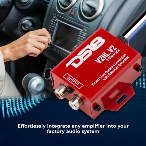 DS18 V2HL.V2 Hi/Lo Converter 2-Channel with Speaker Emulator - High-Level Speaker Signal to Low-Level - Smart line Output 2CH High-Level Input and 2CH RCA Output - Image 4