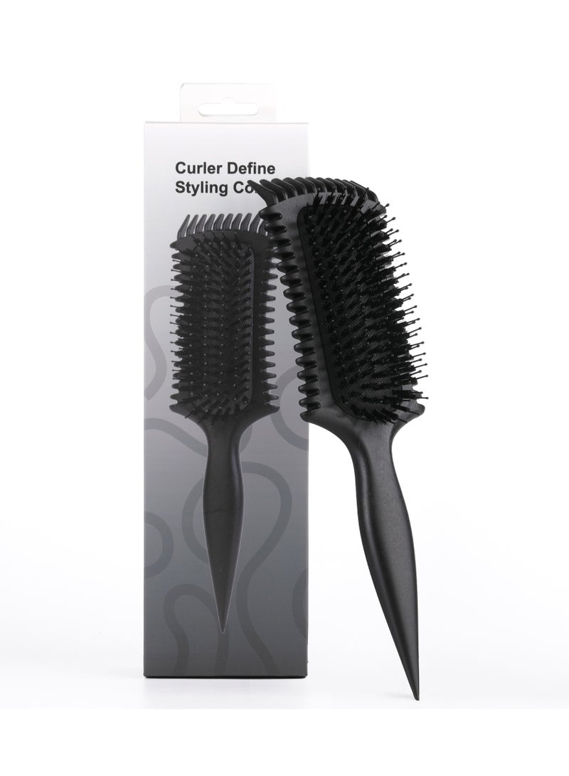 كيلا فرشاة تجعيد الشعر، 1 فرشاة تجعيد الشعر، تصفيف الشعر المجعد، لتصفيف وتشكيل الشعر المجعد للرجال والنساء لتقليل الشد (أسود)