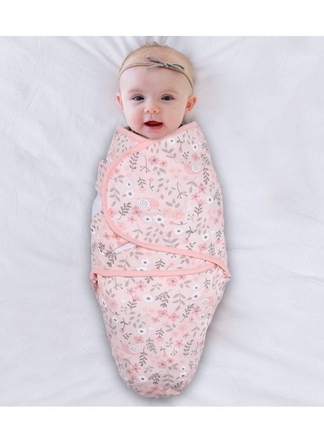 The Peanut Shell The Peanutshell Baby Swaddle Blankets Set of 3 - Baby Girl Sleep Sack for Newborn, Newborns Sack 0-3, 3-6 Month Swaddles, Soft & Breathable Cotton - Pink Floral (M/L) - Image 3