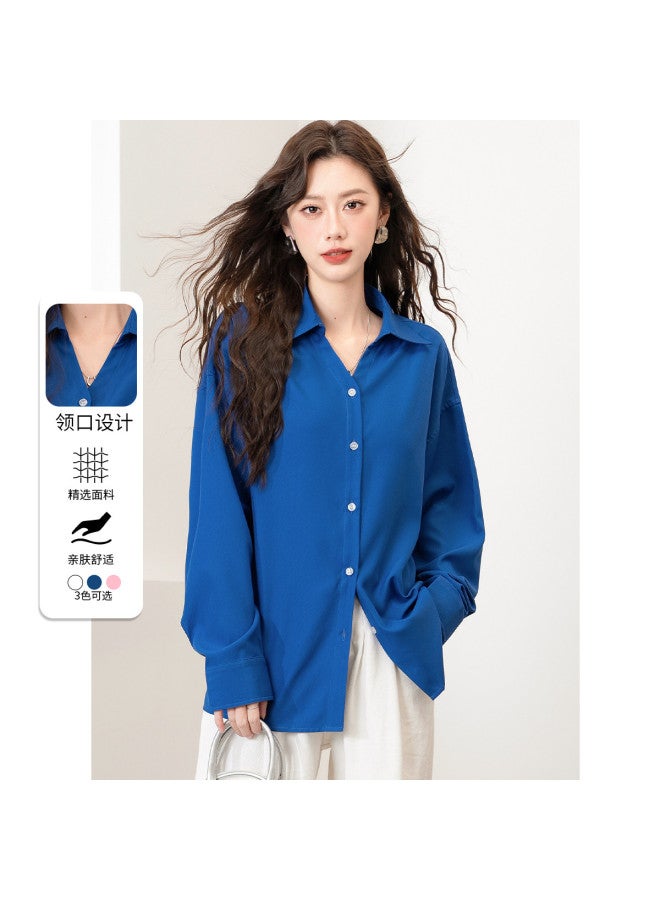 Baleno Smooth Drape Shirt For Women - Spring Office Blouse, Versatile Elegant Solid Color Top For Workwear - Image 2