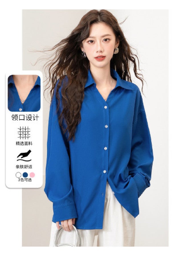 Baleno Smooth Drape Shirt For Women - Spring Office Blouse, Versatile Elegant Solid Color Top For Workwear - Image 1